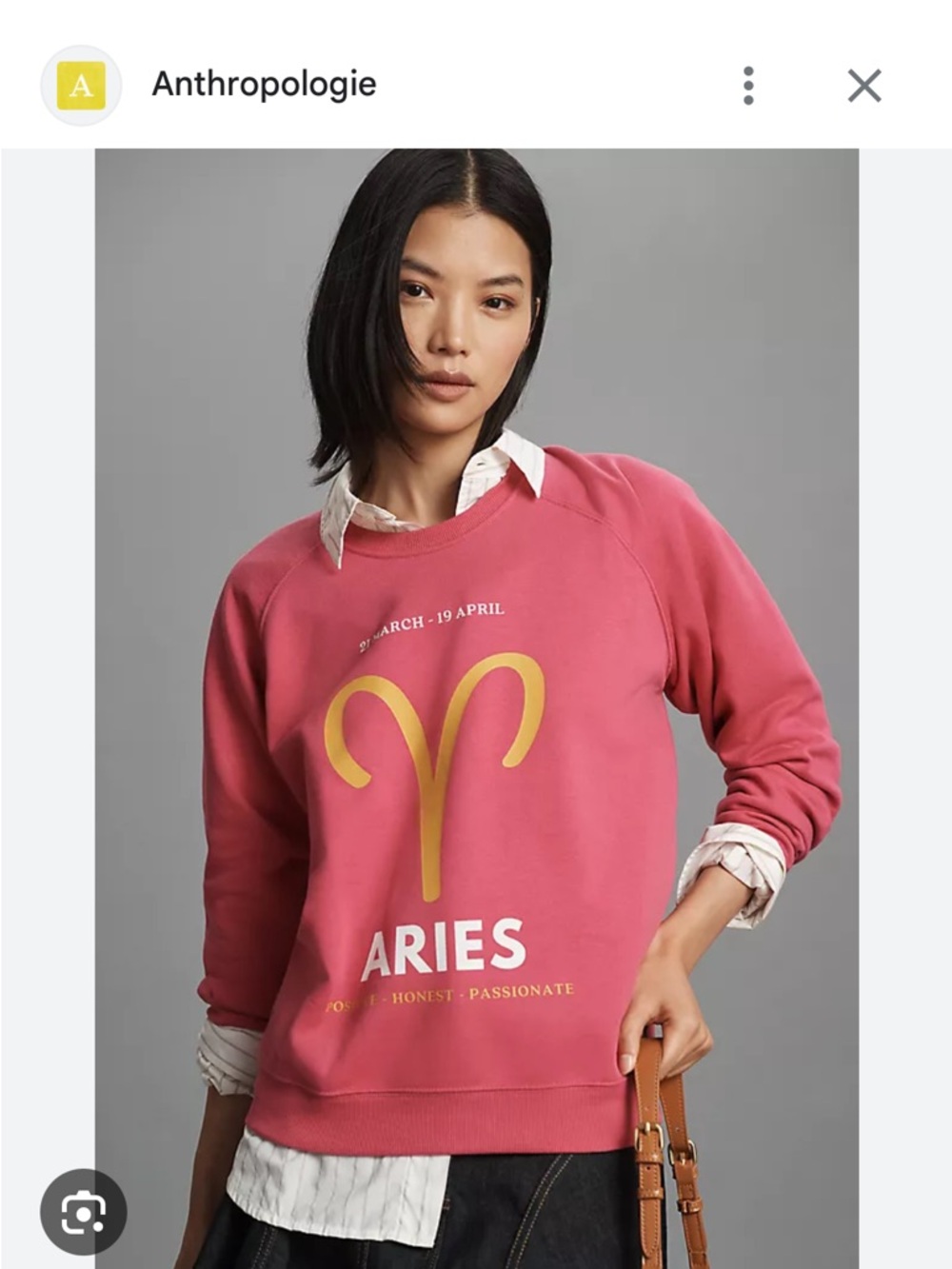 Anthropologie Aries Crewneck Sweatshirt - Hot Pink & Yellow